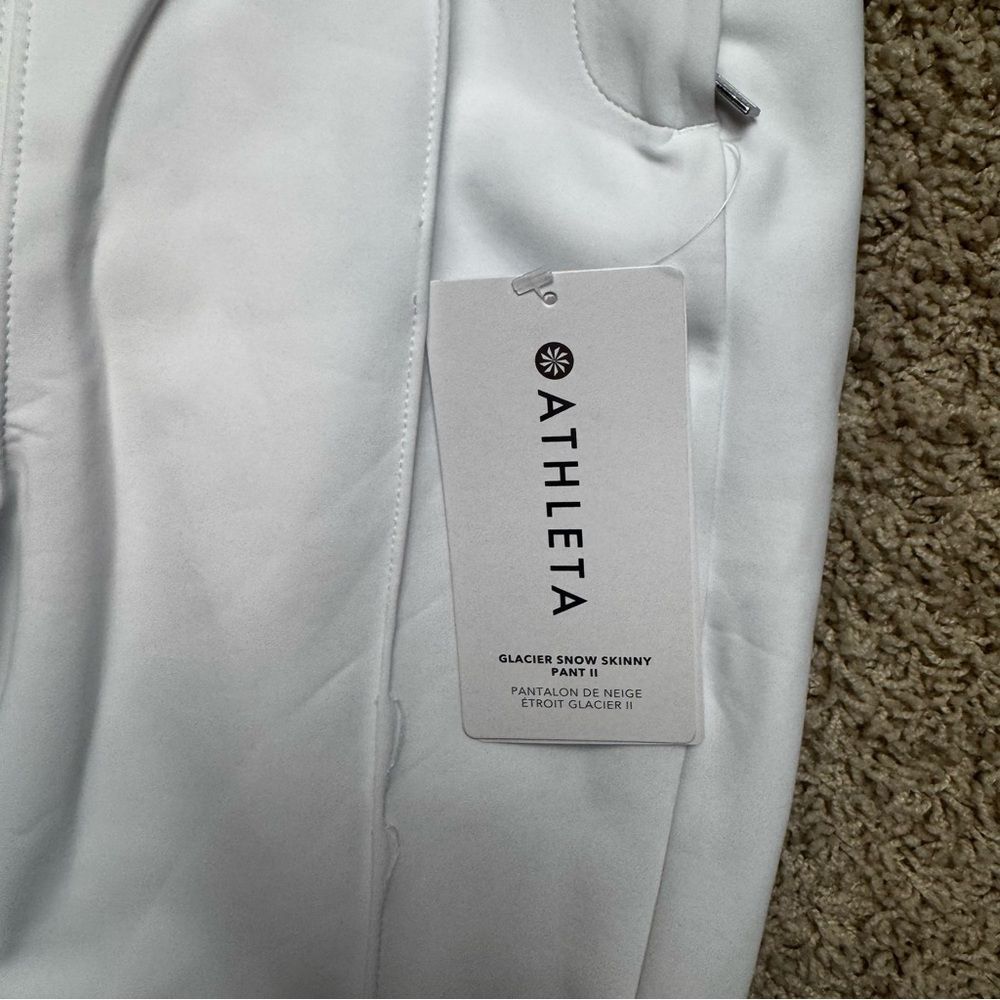 Athleta Glacier Snow Skinny Pants NWT Womens Size 4 Petite White - Picture 3 of 11